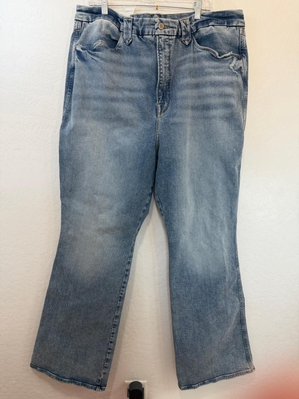 New Good American women’s plus size 26 Light Blue‎ Denim Jeans wide leg classic